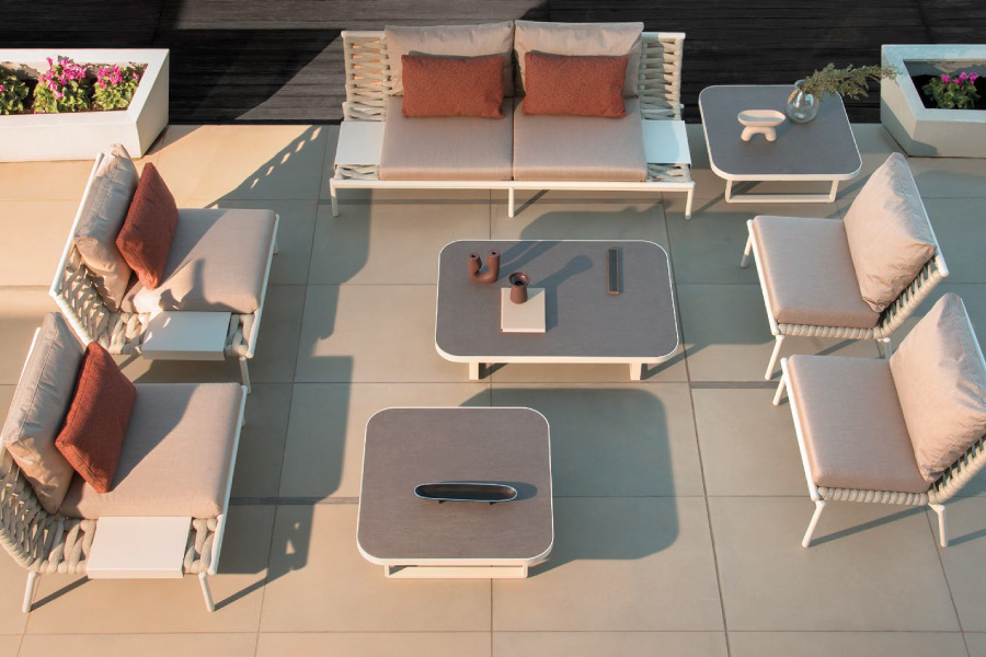 Conjunto Muebles de exterior Sofá de dos plazas y sillones